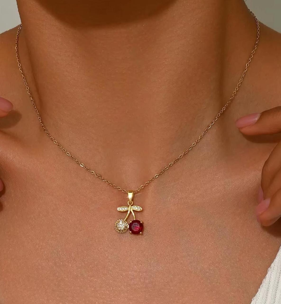 Stainless Steel Cherry Necklace