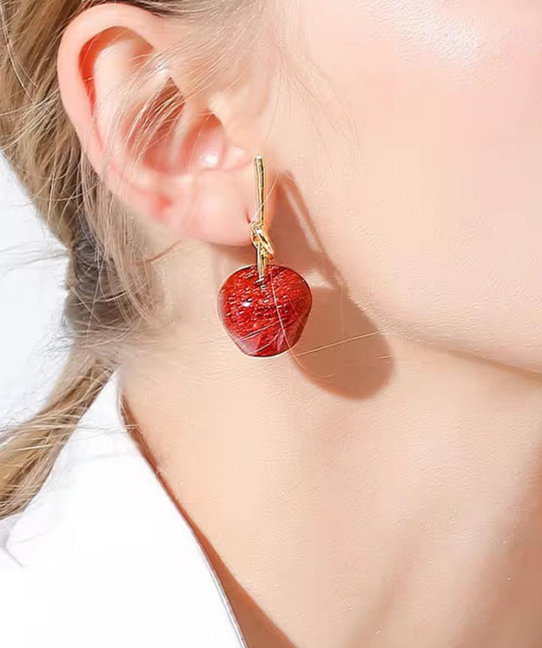 Stainless Steel Cherry Earrings