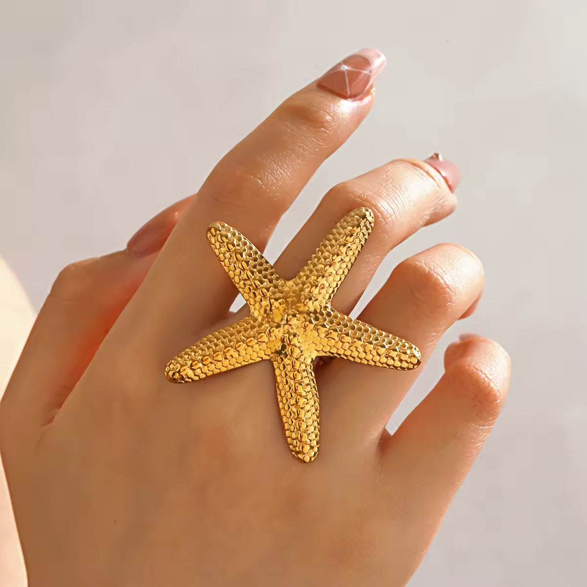 Stainless
steel
star fish Ring