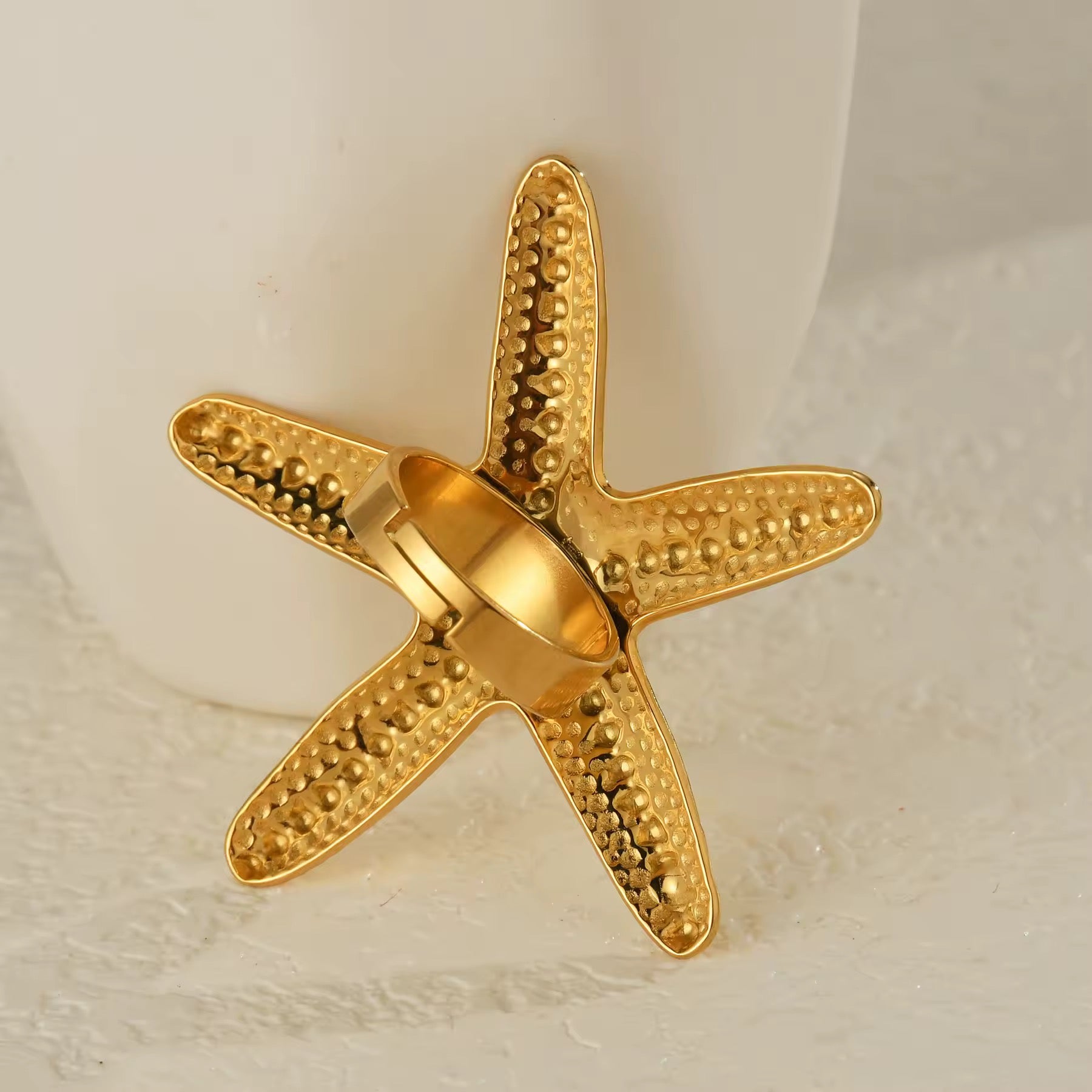 Stainless
steel
star fish Ring